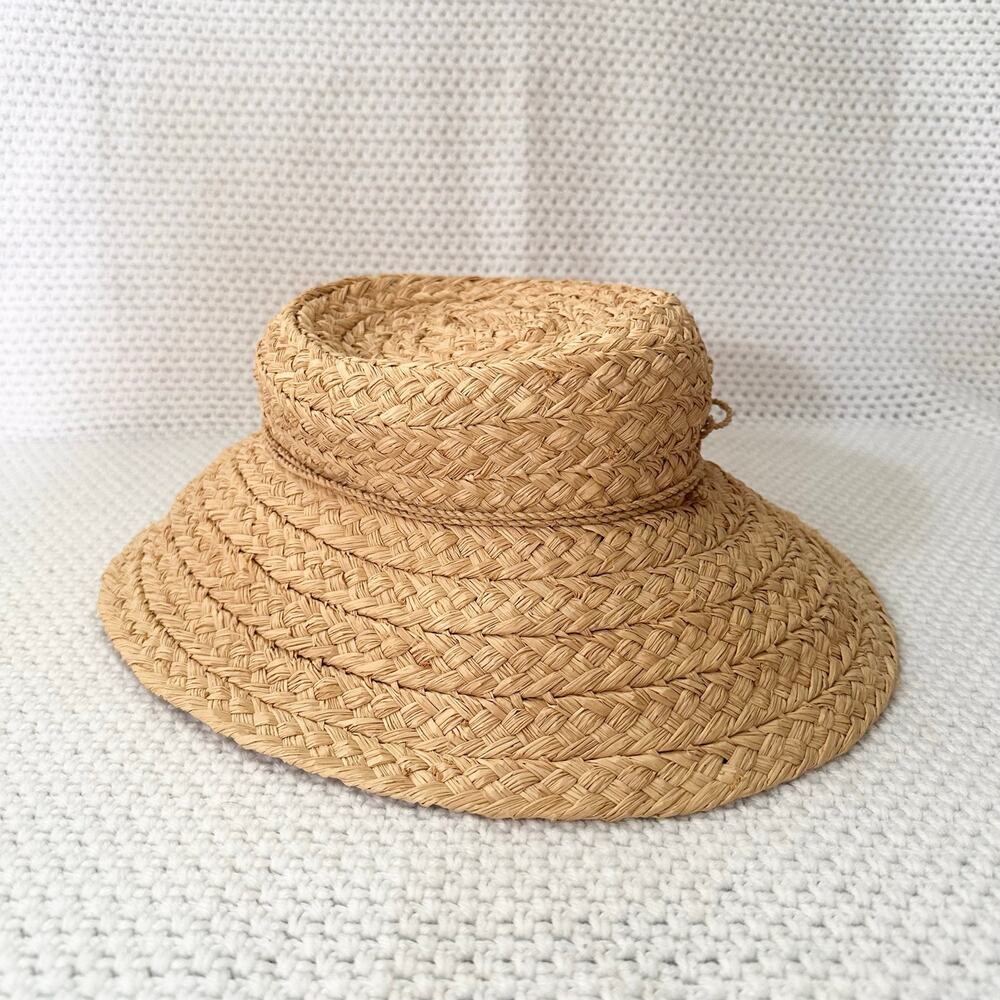 Helen Kaminski Vintage Raffia Classic 5 Turn Up Down Brim Sun Hat Handmade